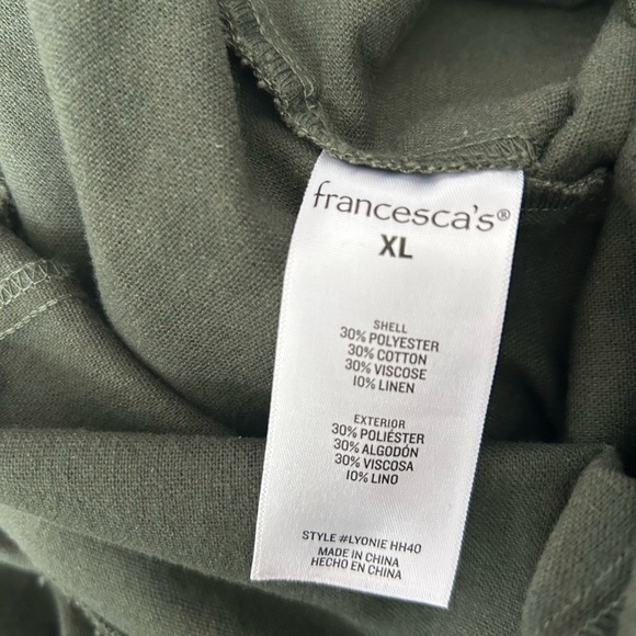 Audrey Parks Velma Army Green Wide Leg Ruffled Sleeve Jumpsuit XL - Picture 7 of 13